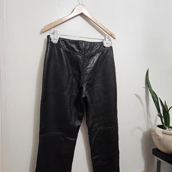 DKNY Vintage Y2K 100% Leather Straight Leg Pants Size 10 - Picture 8 of 10